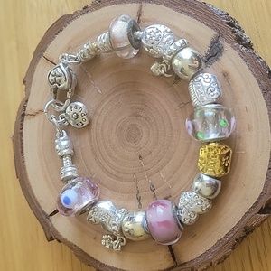 Pandora bracelet with charms